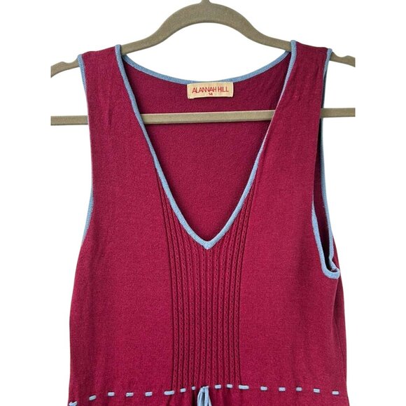 Alannah Hill Women's Size 14 Sleeveless V-Neck Knit Midi Dress Rayon Blend - Picture 9 of 13